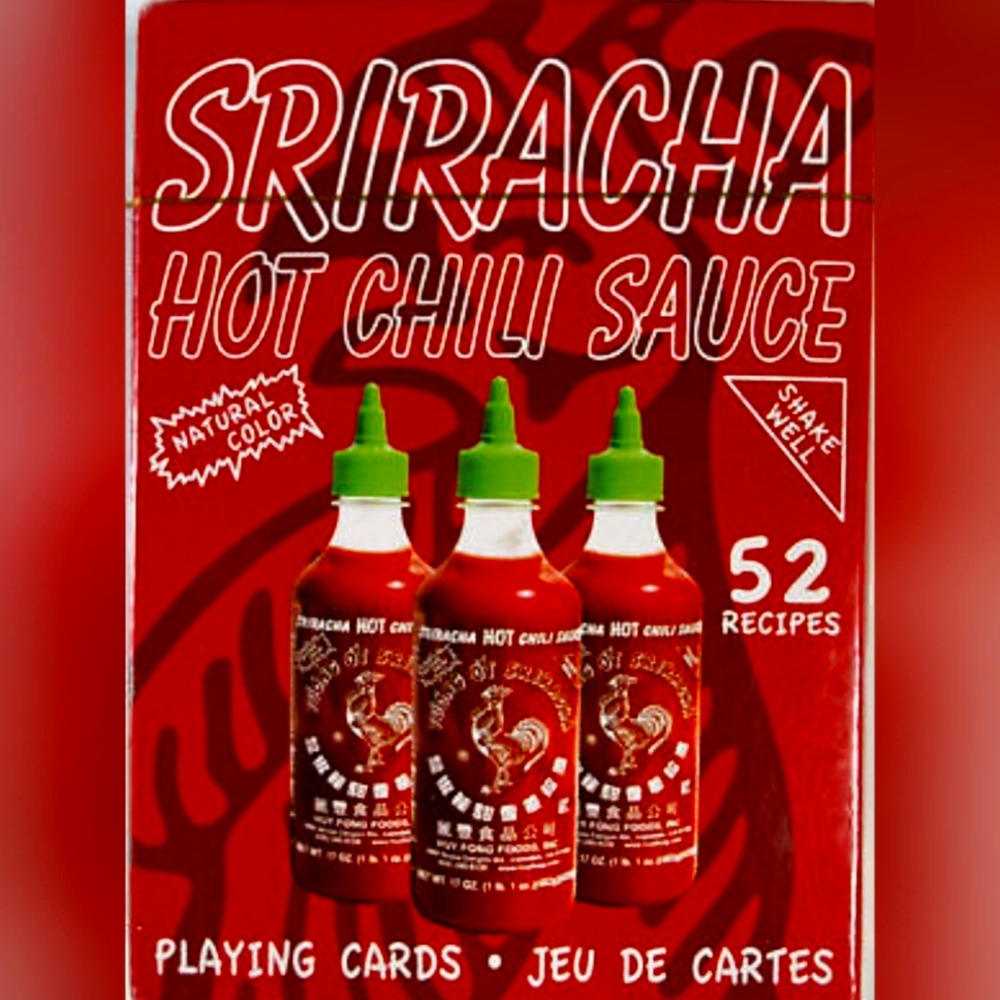 Sriracha Hot Chili Sauce Playing Cards Set of 52 Unique Recipes